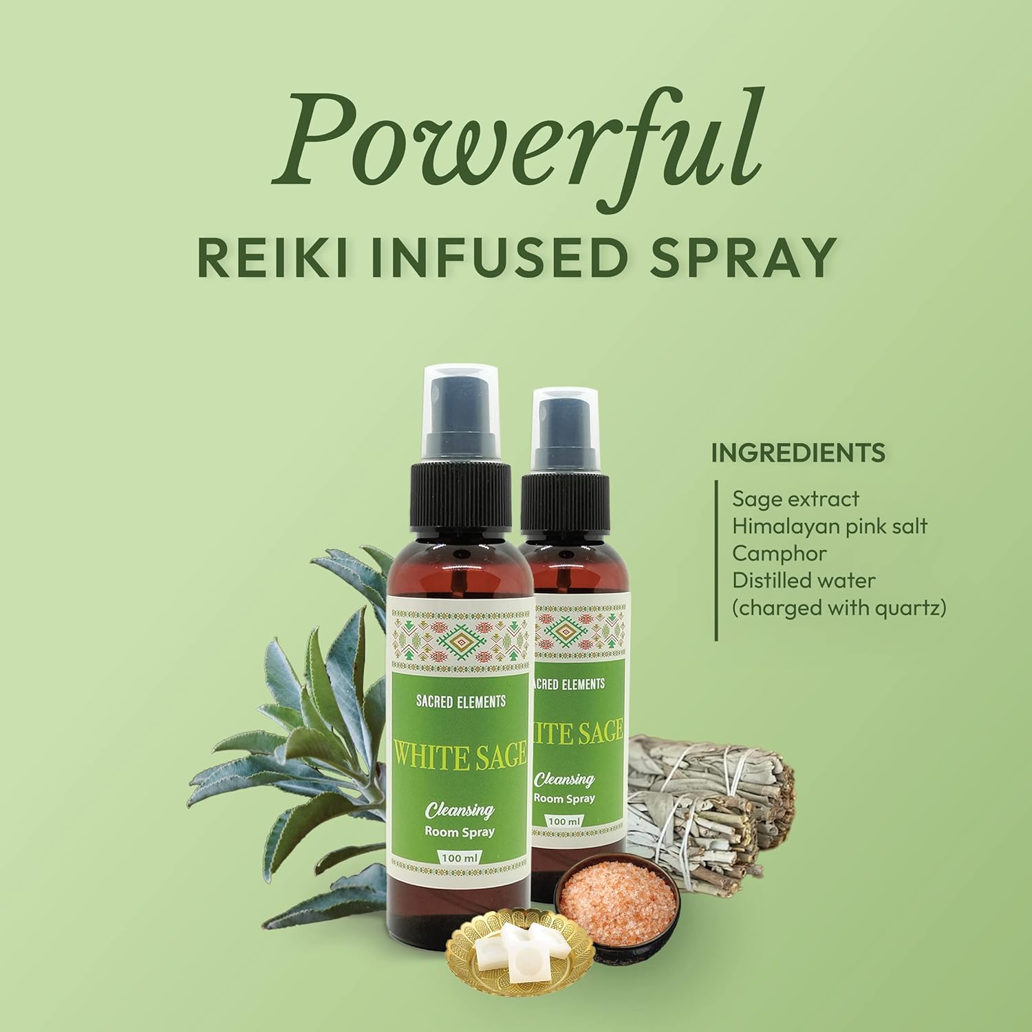 Hem White Sage Spray for Cleansing Negative Energy Pack of 2