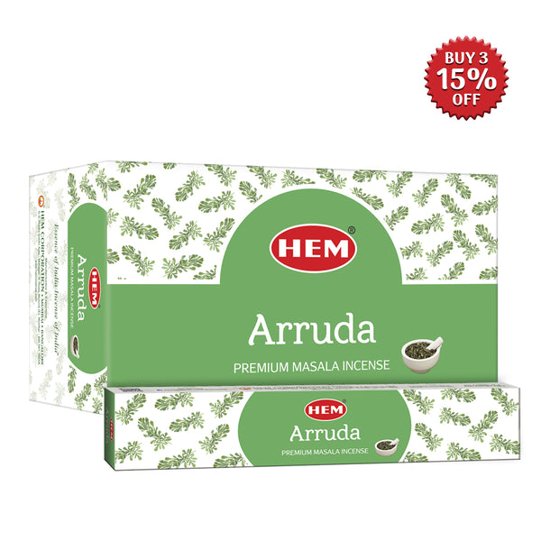HEM Arruda Premium Masala Incense Sticks (12 Packets 15g Each)